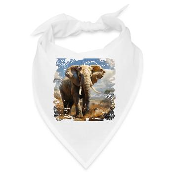 Afrikanischer Elefant im Sonnenlicht - Bandana - Weiß - Vorne