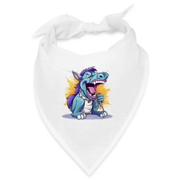 Singender Drache auf Bühne - Bandana - Weiß - Vorne