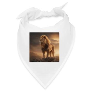 Löwenkönig Majestätisch im Abendlicht - Bandana - Weiß - Vorne