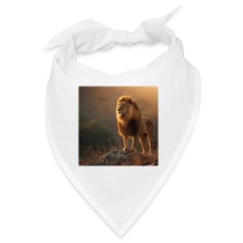 Löwenkönig – Majestätisch im Abendlicht - Bandana - Weiß - Vorne