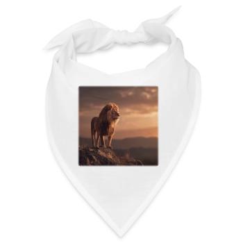 Majestätisch der Löwenkönig im Abendlicht - Bandana - Weiß - Vorne