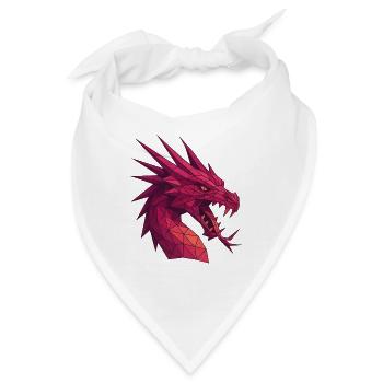 Magenta Geometrischer Drachen - Bandana - Weiß - Vorne
