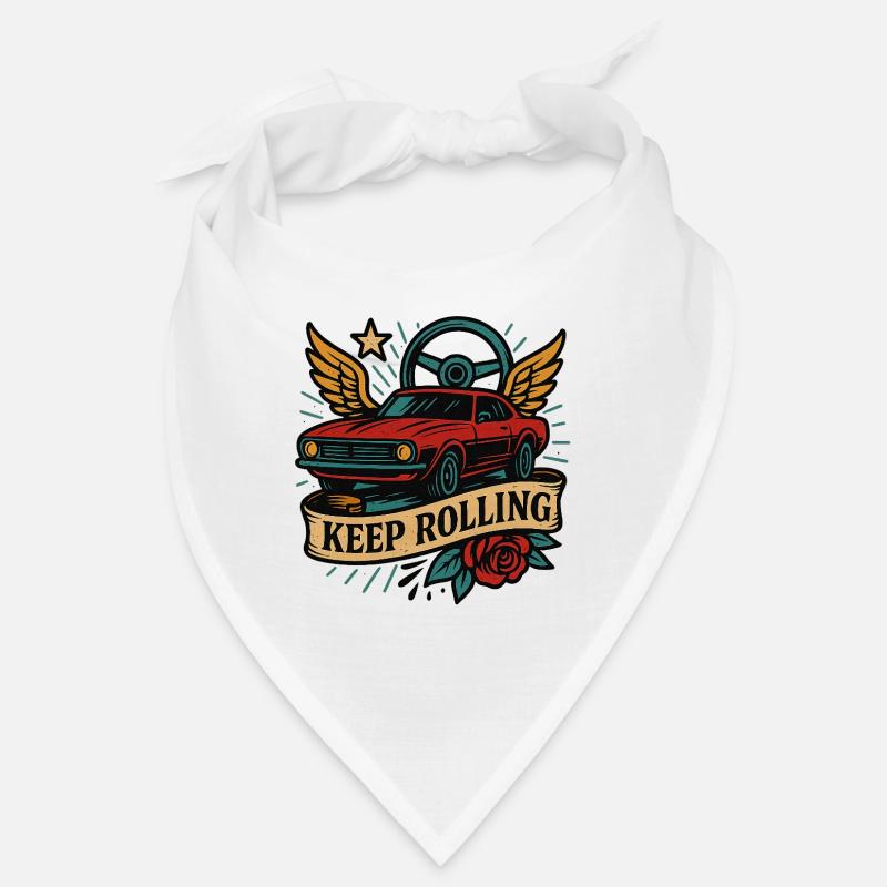 Keep Rolling Vintage Car Bandana
