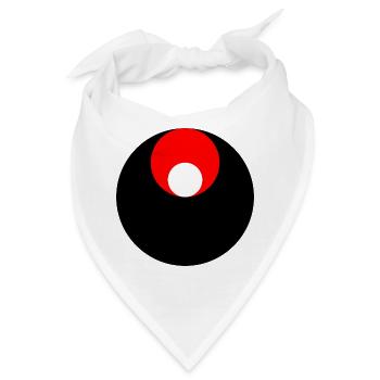 3 Kreise, schwarz, rot und weiß - Bandana - Weiß - Vorne