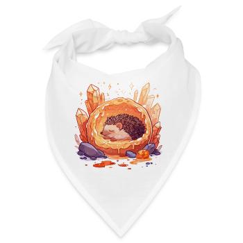 Igel im Kristallorb - Bandana - Weiß - Vorne