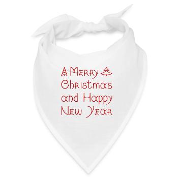 Merry Christmas and Happy New Year handwritten  - Bandana - Weiß - Vorne