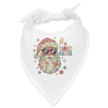 Techno Disco Weihnachtsmann Discokugel Lustig - Bandana - Weiß - Vorne