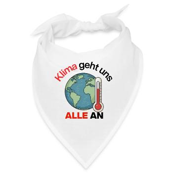 Klima geht uns alle an. Handle jetzt, Future now - Bandana - Weiß - Vorne