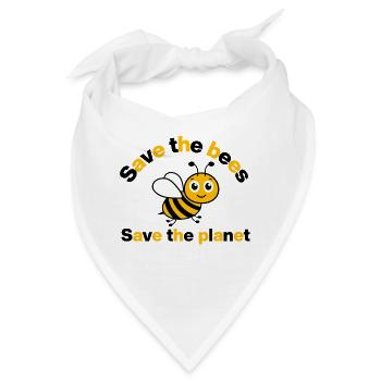Save the Bees – Rettet unsere Bienen und Erde - Bandana - Weiß - Vorne