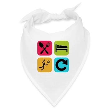 Essen, schlaf, Basketball wiederholen, lustige Zitat-Körbe - Bandana - Weiß - Vorne