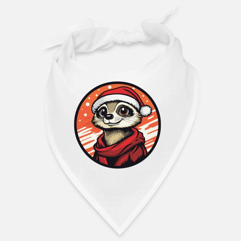 Suricate avec un chapeau de Père Noël Bandana