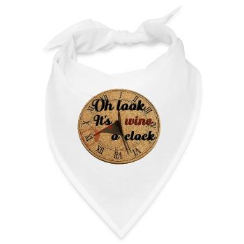 Oh Look It’s Wine O’Clock – Sonnenuhr Illustration - Bandana - Weiß - Vorne