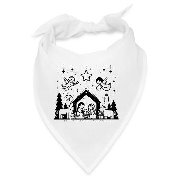 Weihnachtskrippe gezeichnet - Bandana - Weiß - Vorne
