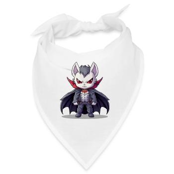 Chibi Vampir im Anzug mit Cape - Bandana - Weiß - Vorne
