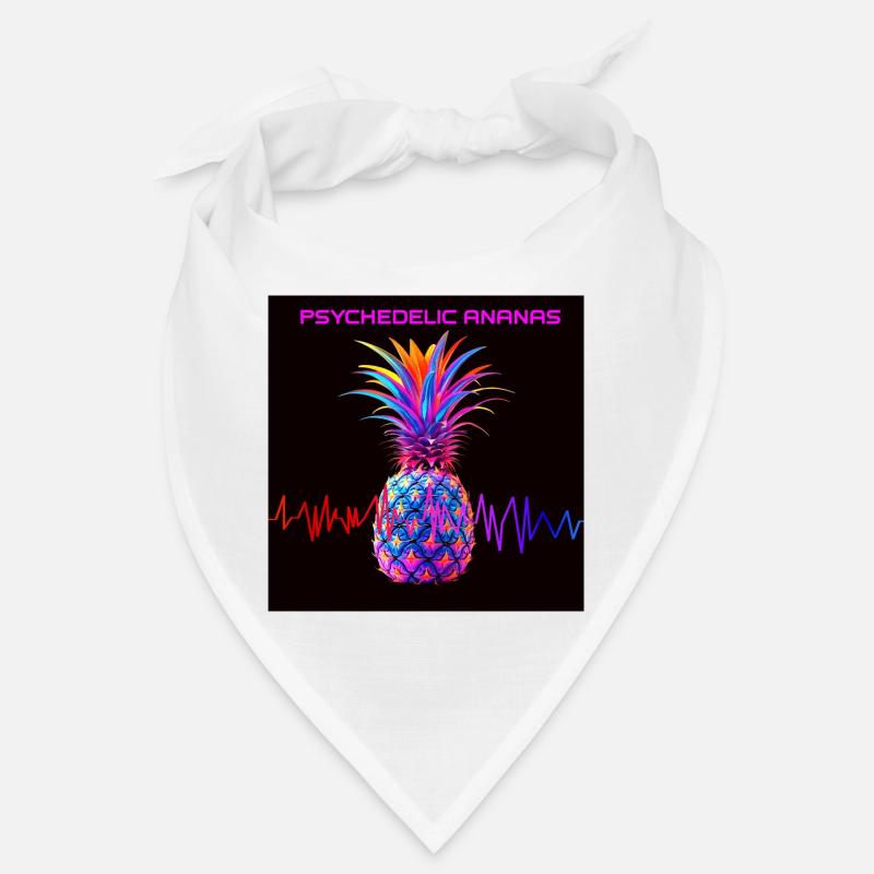 Psychedelischer Ananas Neonprint - Bandana - Weiß
