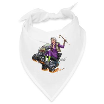 Granny Purple auf Renn-Elektroroller - Bandana - Weiß - Vorne