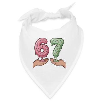 67 - Funny Six Seven T-Shirt - Bandana - Weiß - Vorne