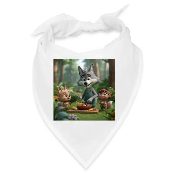 Wolf, veganer Wolf, freundlicher Wolf - Bandana - Weiß - Vorne