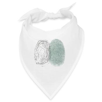 Fingerabdruck & Baumringe – Natur Identität - Bandana - Weiß - Vorne
