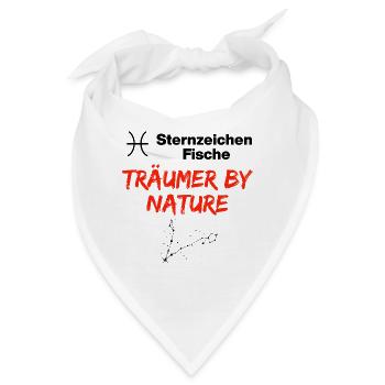 Sternzeichen Fische, Träumer by Nature, Geburtstag - Bandana - Weiß - Vorne
