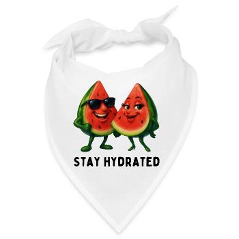 Wassermelonen-Duo im Sonnenschein - Bandana - Weiß - Vorne