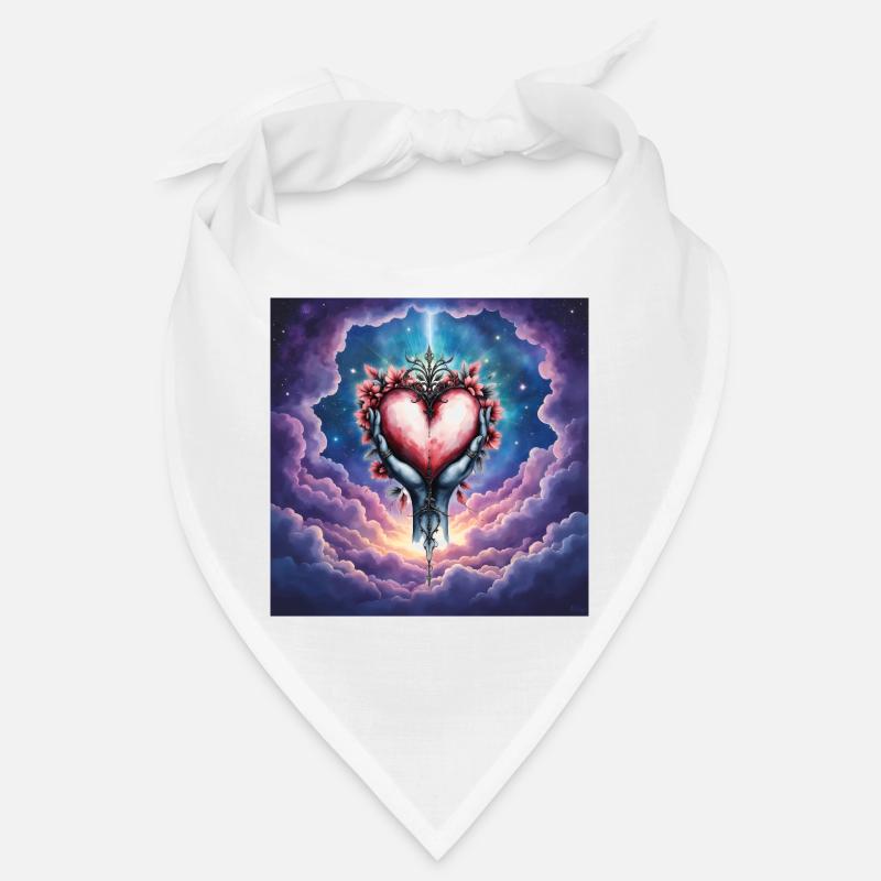 Ätherische Hände halten ein blumiges Herz Bandana