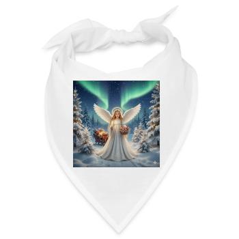 Engel im Nordlicht Winterwald - Bandana - Weiß - Vorne