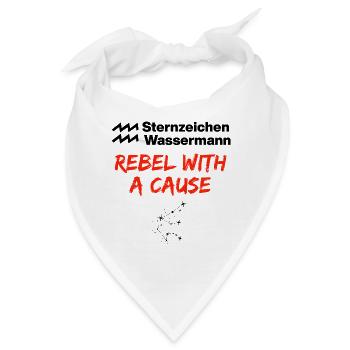 Sternzeichen Wassermann, Rebel with a Cause Geburt - Bandana - Weiß - Vorne
