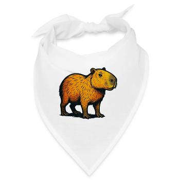 Kapibara Farbverlauf Illustration - Bandana - Weiß - Vorne