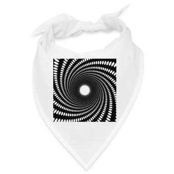 Hypnotischer Punkt-Spiralwirbel - Bandana - Weiß - Vorne
