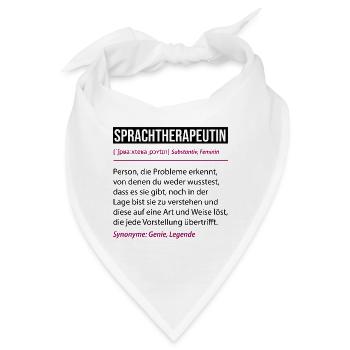 Sprachtherapeutin Definition Lustiges Beruf Spruch - Bandana - Weiß - Vorne