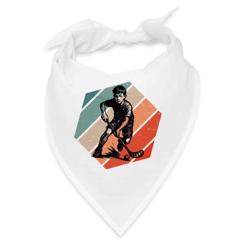 Modernes Floorball Artwork - Bandana - Weiß - Vorne