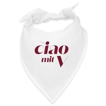 Ciao mit V Vintage Kalligraphie - Bandana - Weiß - Vorne