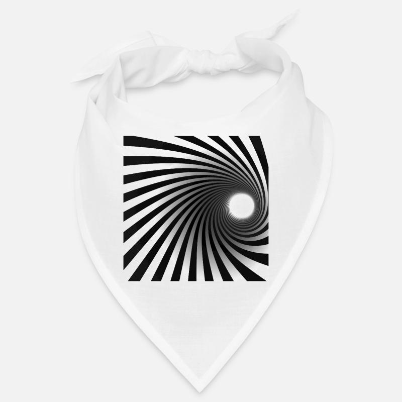Vortex en spirale noir blanc Bandana