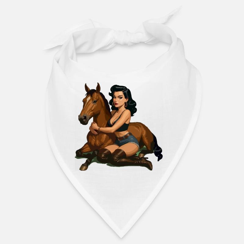 Pin-up-Reiter mit Pferd Bandana