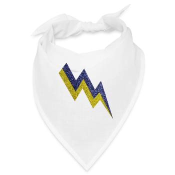 Goldener und blauer funkelnder Blitz - Bandana - Weiß - Vorne