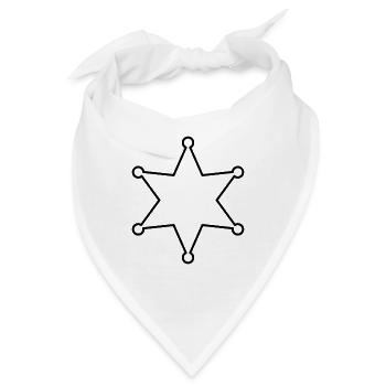 Sheriff-Star - Bandana - Weiß - Vorne