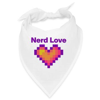 Nerd Love – Pixel Heart, Gamer Lovee Language - Bandana - Weiß - Vorne