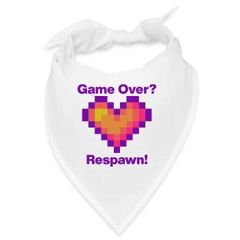 Game Over? Respawn mit Herz, Gamer Love Language - Bandana - Weiß - Vorne