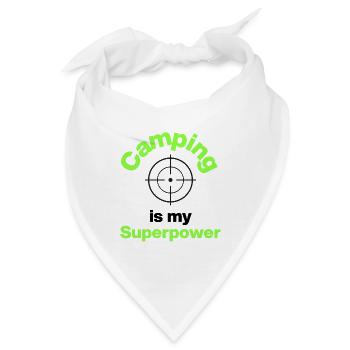 Camping ist meine Superkraft, Gamer, FPS Player - Bandana - Weiß - Vorne