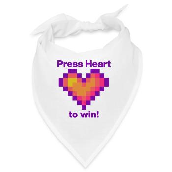 Press Heart to Win,Gamer Love Language - Bandana - Weiß - Vorne