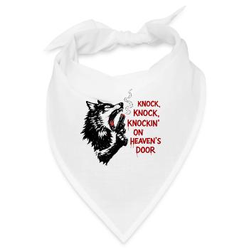 Wolfskopf mit Pistolenmotiv - Bandana - Weiß - Vorne