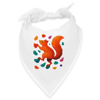 Bouldern Eichhörnchen Klettern Motivation Geschenk - Bandana - Weiß - Vorne