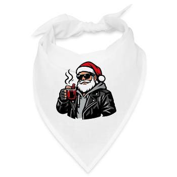 Biker Santa Kaffeepause - Bandana - Weiß - Vorne