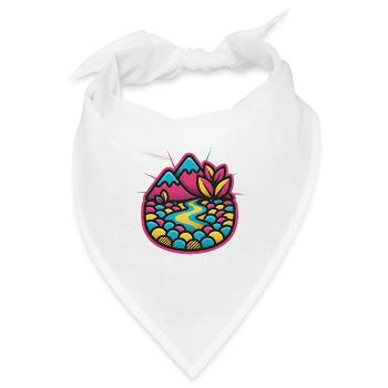 Bunte Flusslandschaft Candystyle - Bandana - Weiß - Vorne