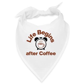 Life Begins after Coffee, Kaffee Liebhaber - Bandana - Weiß - Vorne