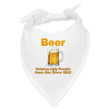 Beer, Since 1862 Helping People, Bier, Bier Lover - Bandana - Weiß - Vorne