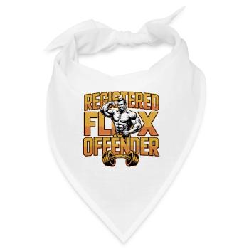Registrierter Flex-Straftäter – Lustiges Fitness-T-Shirt - Bandana - Weiß - Vorne