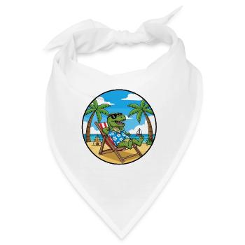 Coole Dinosaurier-Strandferien-Sommervibes - Bandana - Weiß - Vorne