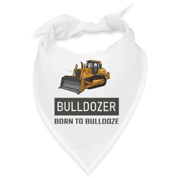 Bulldozer Born to Bulldoze – Baumaschinen Design - Bandana - Weiß - Vorne